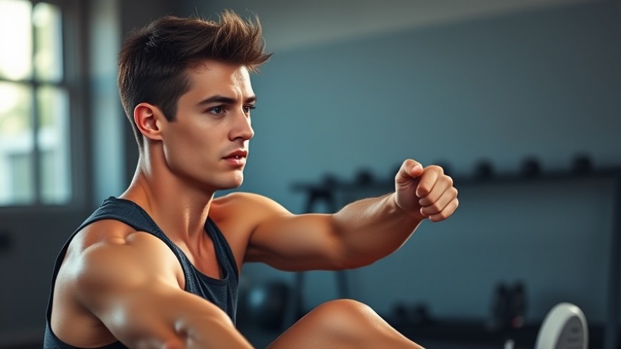 Athlete demonstrating determination during knee rehabilitation in athletic wear.