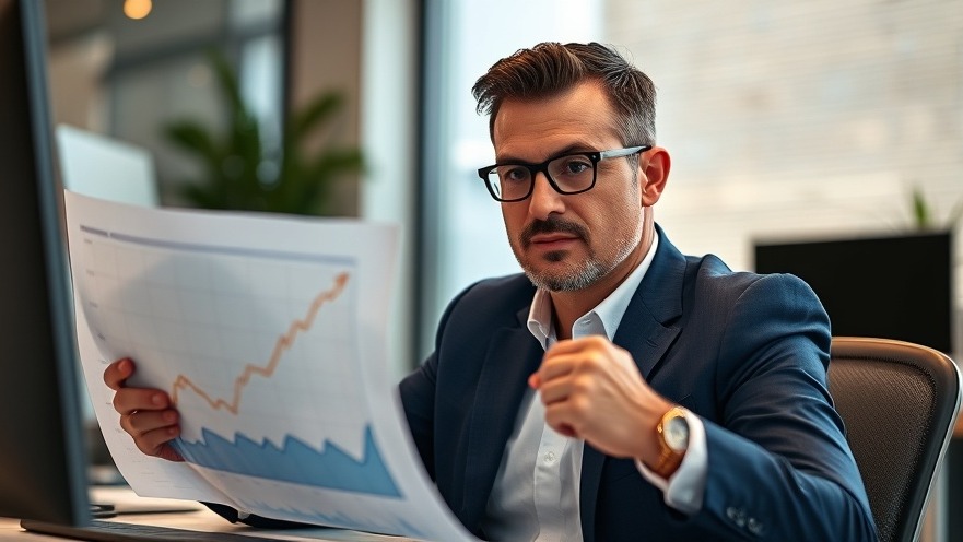 Confident business owner reviewing upward charts, embodying value-based pricing strategy.