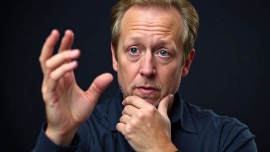 Rob Schneider reflecting on free speech and censorship in a contemplative portrait.