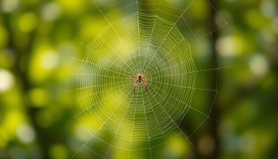 Intricate spider web in vibrant forest showcasing types of spider webs.