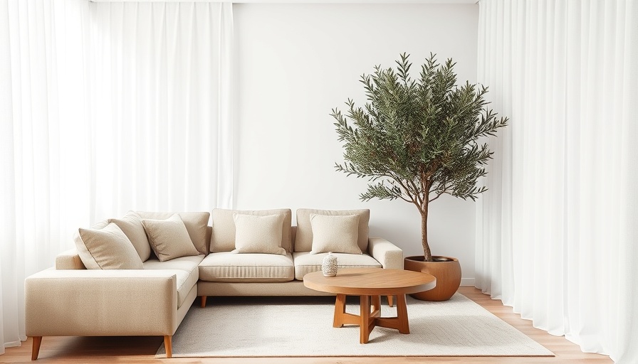 Unlock Your Home’s Selling Potential with stylish interior design featuring a beige sofa and potted olive tree.