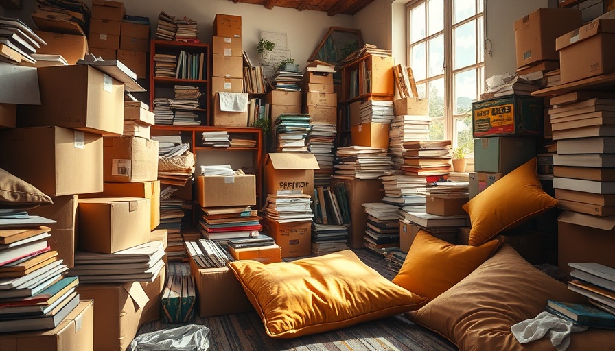 Crowded room with boxes and books, natural light, increase size of your house without moving.