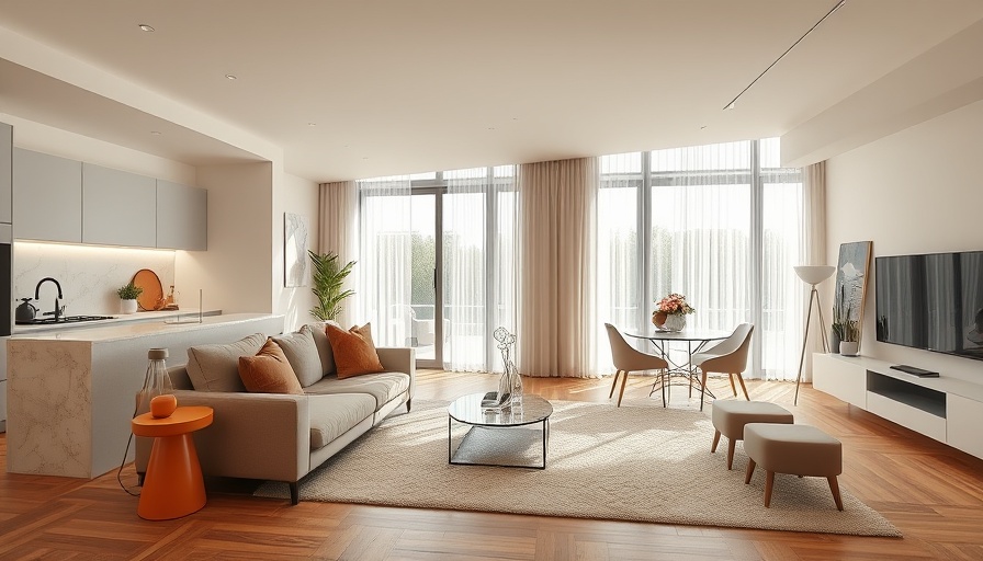 Modern minimalist living space for downsizers in Bayside Melbourne.