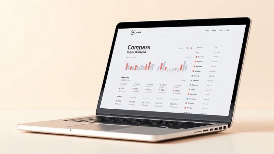 Compass Buyer Demand tool displayed on sleek laptop screen with charts and data.