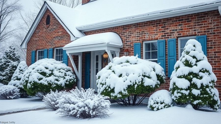 Snowy house exterior illustrating how to reduce winter energy bills.
