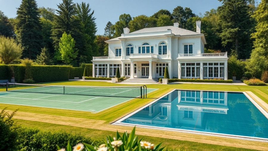 Bellevue Hill mansion for sale with tennis court and pool.