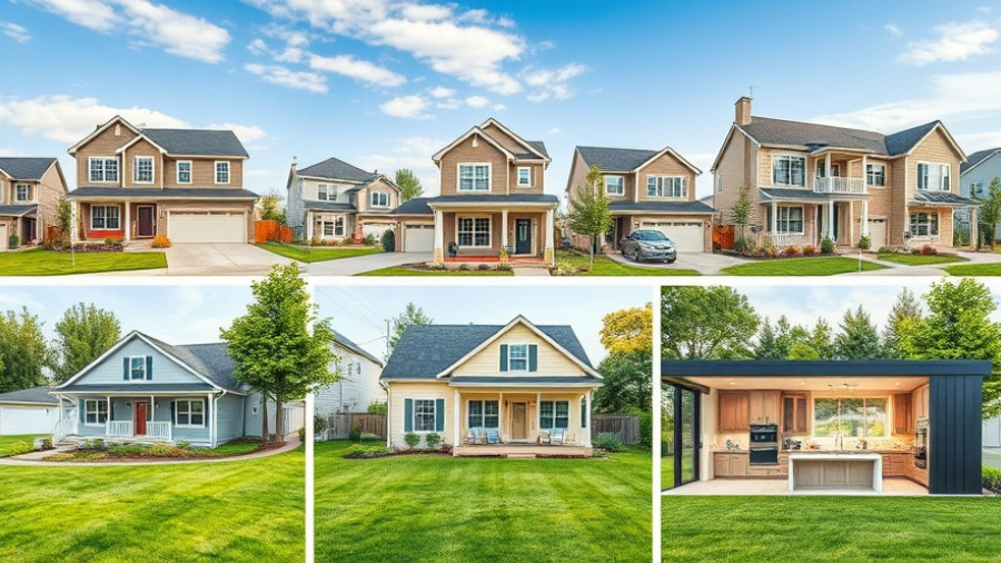 Suburban homes and kitchen collage for commercial space listing