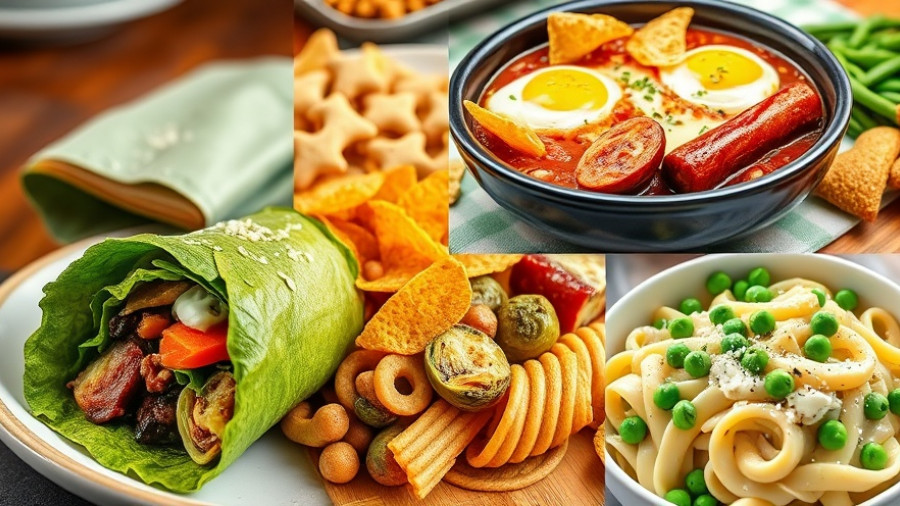 Collage of meals for 4 in 5 meal plan October 2025, vibrant and delicious.