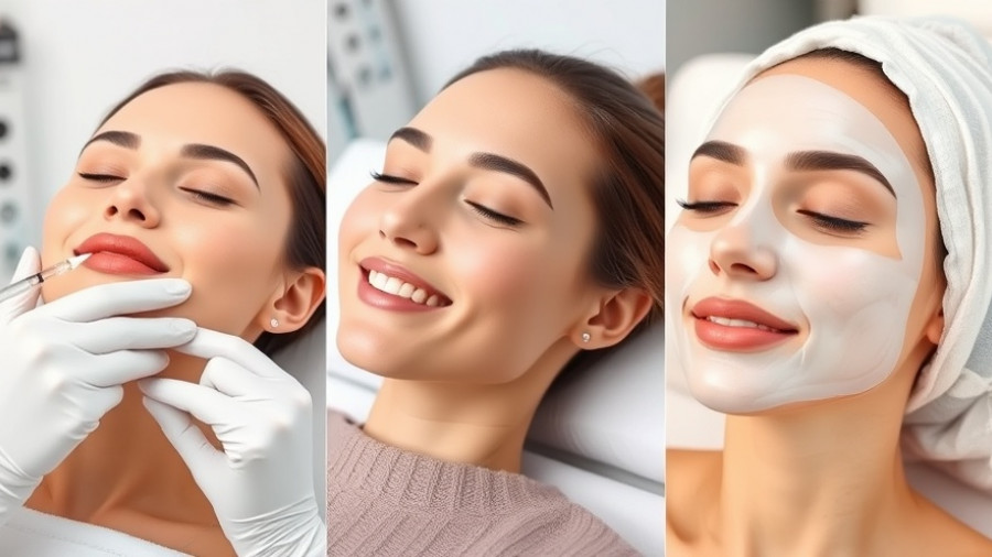 Three aesthetic treatments: injections, contouring, facial masks.