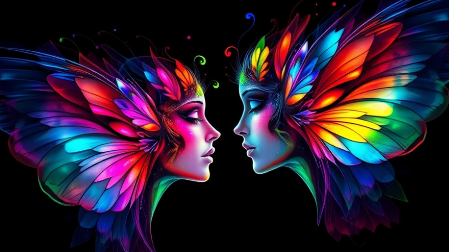 Abstract colorful faces in digital art, depicting emotional projection.