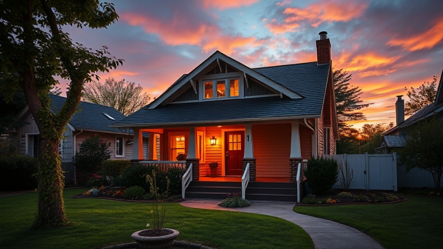 Charming craftsman house at sunset showcasing price reduction in real estate.