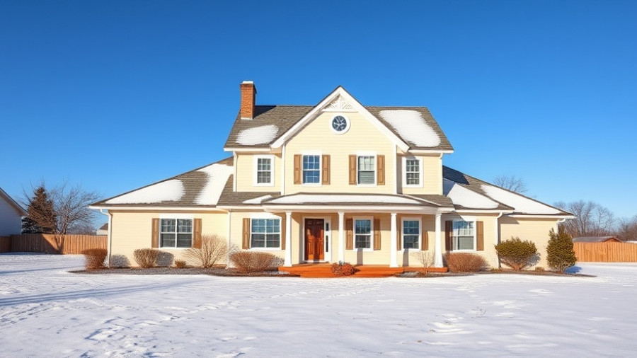 Traditional suburban house in open landscape, net listing in real estate.