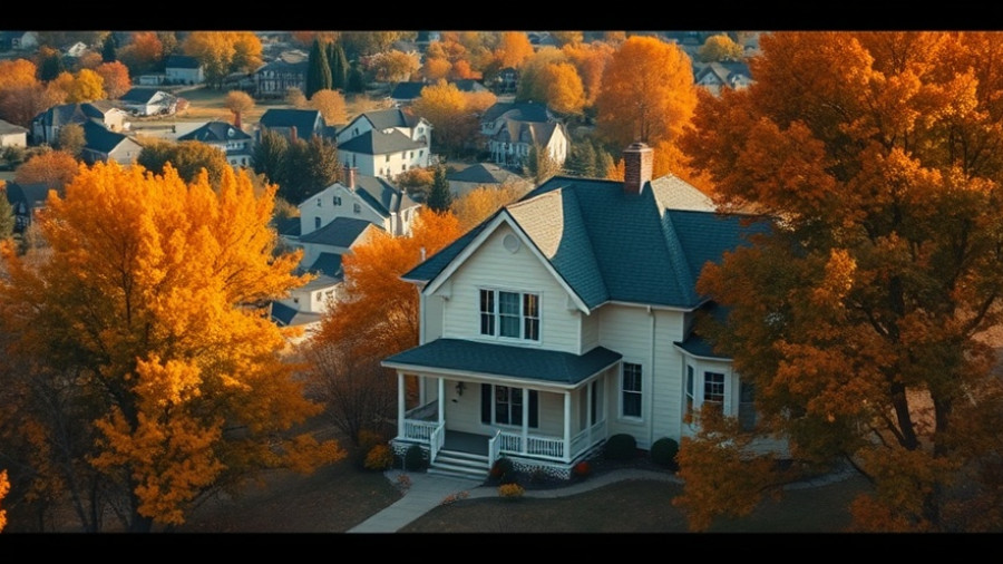 Charming two-story house in Galloway, New Jersey with autumn trees.