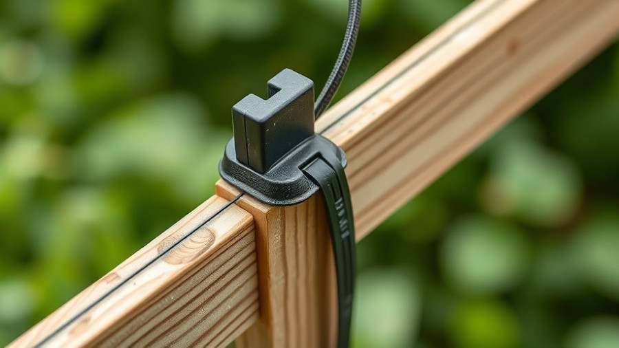 Zip tie securing wooden trellis in garden, illustrating uses for zip ties around the house.