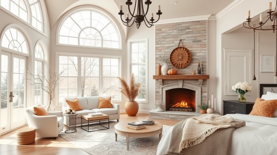 Fall luxury home staging with elegant interiors and cozy decor.