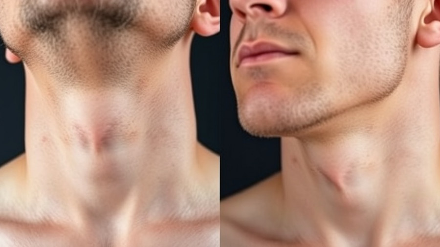 Before and after laser treatment for razor bumps.