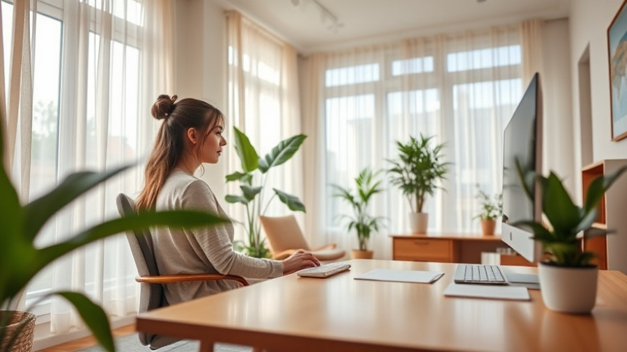 Woman creating a personal curriculum for self-discovery in a cozy home office.