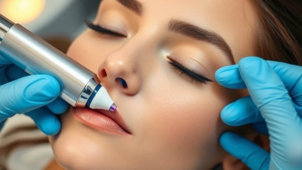 RF microneedling safety: woman receives treatment in clinical setting.