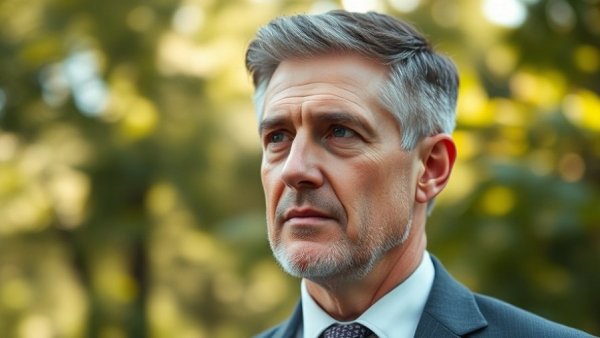 Contemplative businessman in outdoor setting discussing VantageScore adoption challenges.