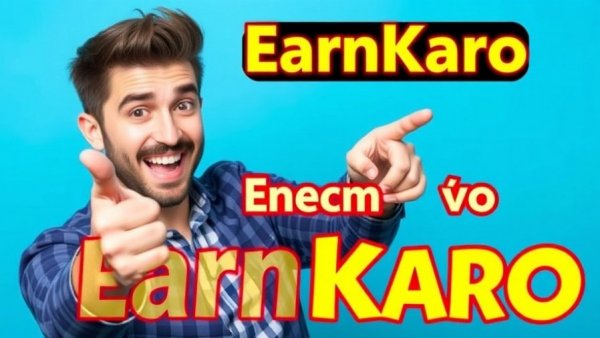 Earn Money with Earn Karado: Enthusiastic man promotes EarnKaro, digital ad.