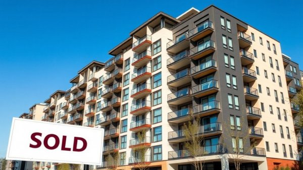 Modern building sold sign highlighting current mortgage rates in Canada