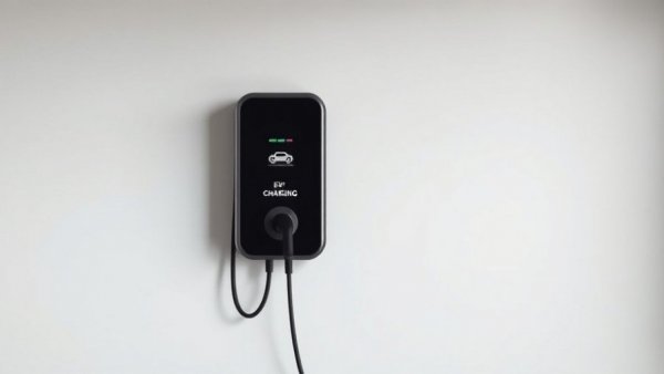 EV charging station idle on wall for home power backup.