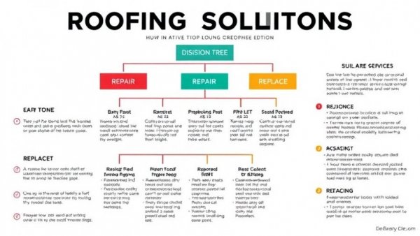 Roofing Solutions decision tree infographic, clear guidance.