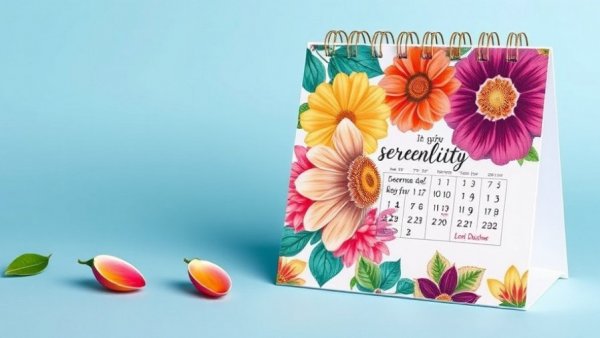 Colorful Tiny Buddha 2026 calendar with inspirational message.