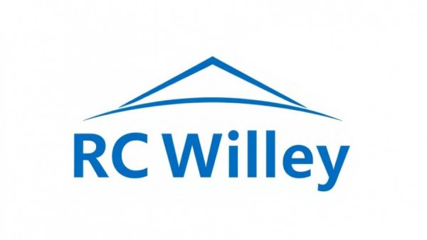RC Willey logo with stylized roof, quality furniture and appliances.