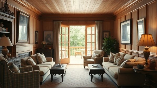 Cuban Art Deco home in Mallorca with cozy and elegant living room interior.