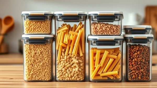 Organized airtight containers protect your pantries from pests effectively.