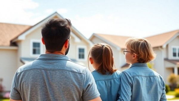 2025 homebuyer demand trends: family views new suburban home.