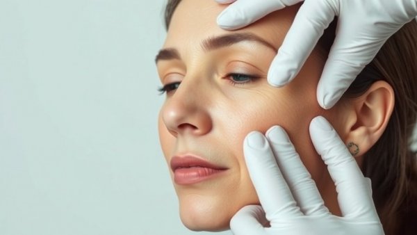 Professional skin examination to tighten loose skin after weight loss.