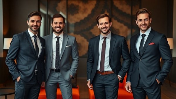 Two men in suits at private listing platform event.