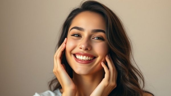 Radiant young woman's skin highlighted, IPL acne treatment.