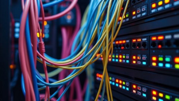 Organized structured cabling in data center for network performance.