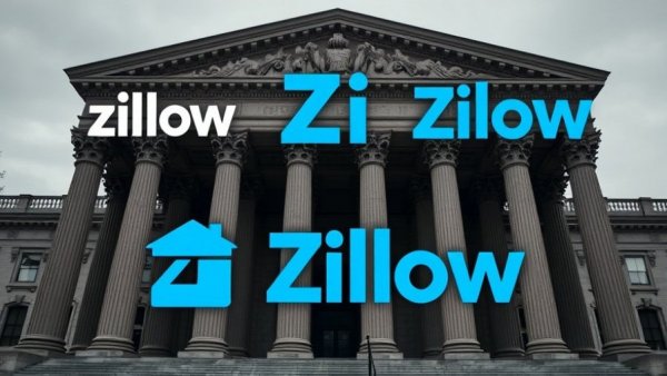 Courthouse with Zillow logos symbolizing legal challenges.