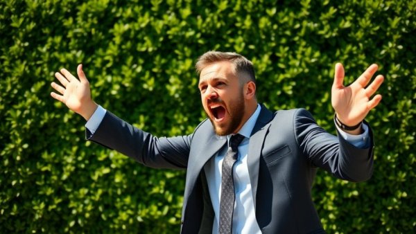 Energetic man gesturing in Sydney real estate market trends setting.