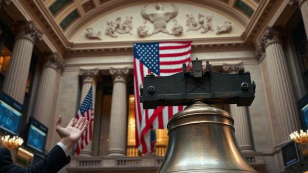 Lifelike image of a stock exchange scene with a sign about mortgage corporation.