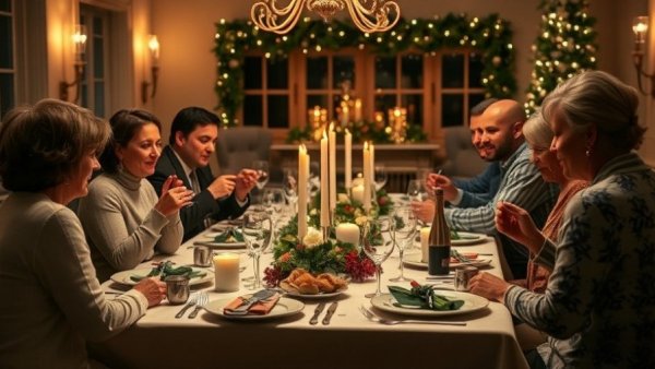Festive meal setup for exploring holiday party recipes.
