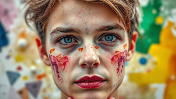 Abstract watercolor portrait symbolizing mind over medicine.