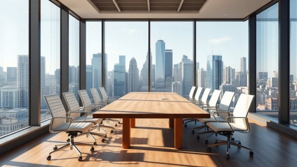 Modern conference room with city view for U.S. Office Market 2026 Outlook
