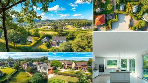 Collage highlighting investment potential of 158 Eagleton Court with lush garden.