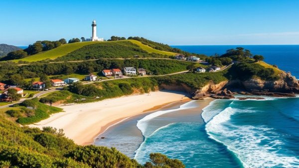Byron Bay coastal landscape showcasing property market trends.