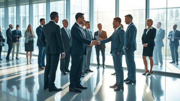 UWM Acquisition Two Harbors meeting room handshake, executives sealing a deal.