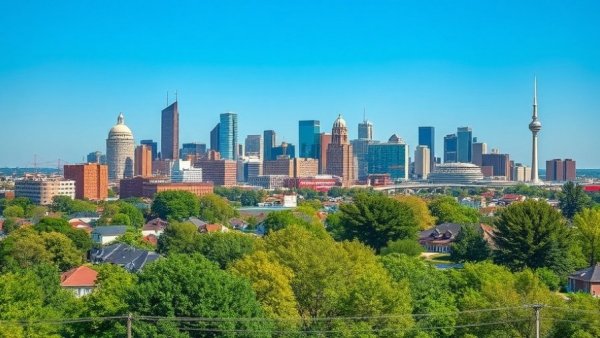 Expansive view of Tulsa real estate market expansion with lush greenery.