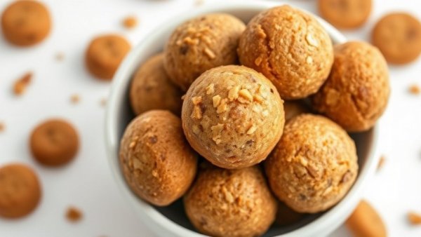 2-ingredient banana bread bites in a bowl with soft shadows.