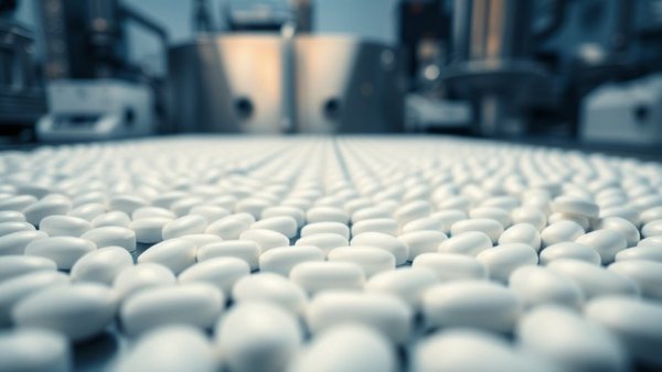 Wegovy oral GLP-1 weight loss pills on a production line.