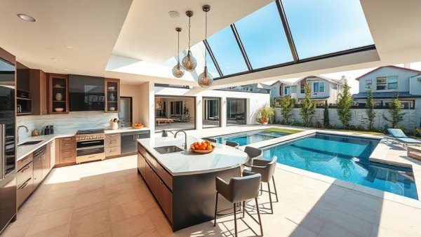 New luxury residential property listing with pool, suburban area.