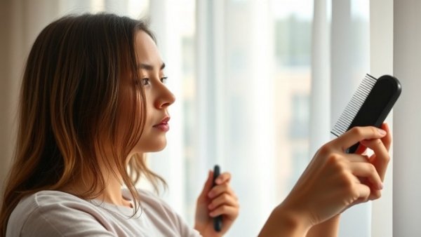 Woman experiencing hair loss, GLP-1 hair loss risk concern